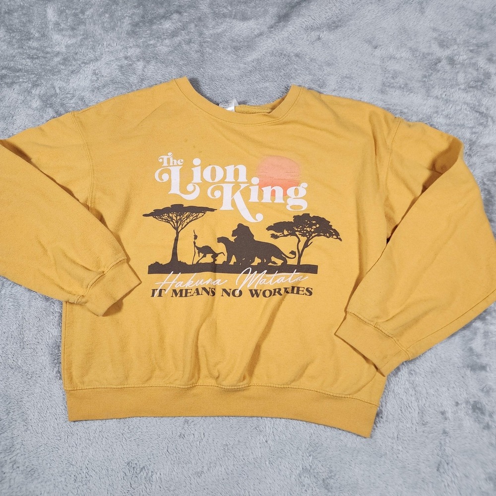 Disney‎ The Lion King Sweatshirt Youth Large Yellow Hakuna Matata Crewneck Movie
